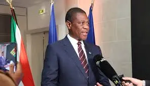 Deputy President Paul Mashatile meets French President Macron in Paris, 2025.