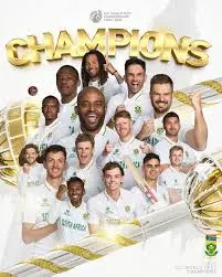 South African Proteas cricket team celebrating ICC Test Championship win at Lord’s Cricket Ground