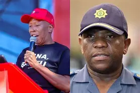 Julius Malema speaks as Malema Mkhwanazi tensions escalate over police leadership dispute