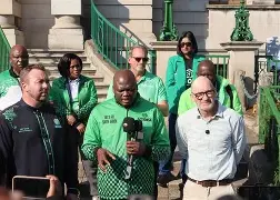 ActionSA leaders outside Durban City Hall announcing an investigation into UPL's proposed R17 billion biofuels project.