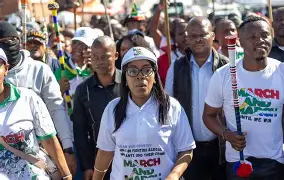 SAPS officers investigating the murder of March and March Gauteng leader Andile Mvuyiselwa Somgaxa.
