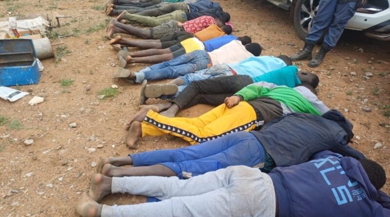 Police operation targeting suspected illegal mining in West Village, Krugersdorp